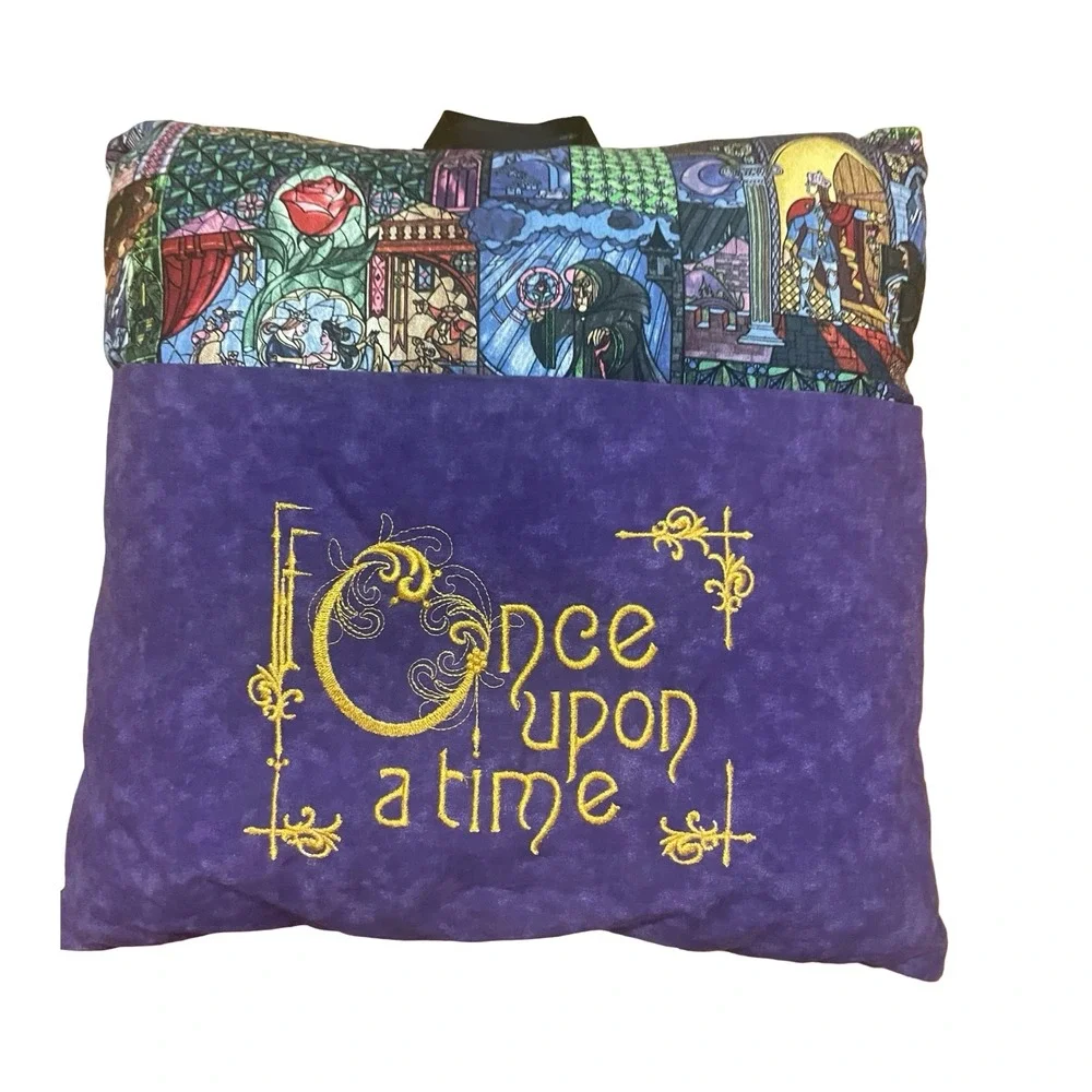 Disney Beauty and the Beast Stained Glass Pillow Once‎ Upon a Time cottage cute
